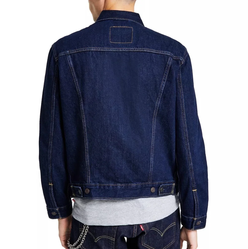*NWT* Levi's dark blue Men's Regular Fit Non-Stretch Denim Trucker Jacket - Picture 6 of 9